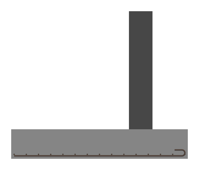 Figure 4(c): 180° hooked bar: maximum anchorage capacity for constrained situations