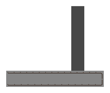 Figure 6(b): Both 90° bends: vertical legs intrude into the slab core from opposite directions