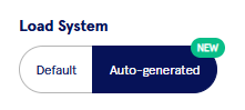 Screenshot showing Default/Auto-generated toggle button